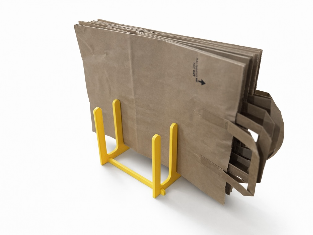 Grocery Paper Bag Storage Rack