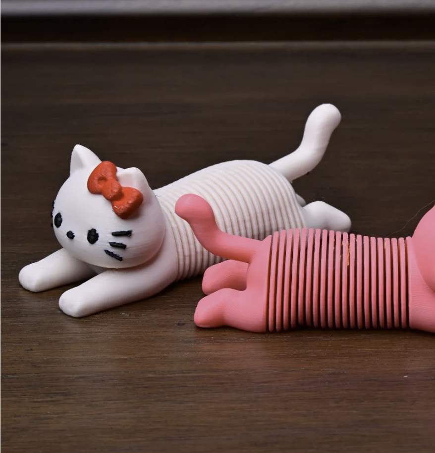 Miniatura 2 do modelo 3D 弹簧小猫