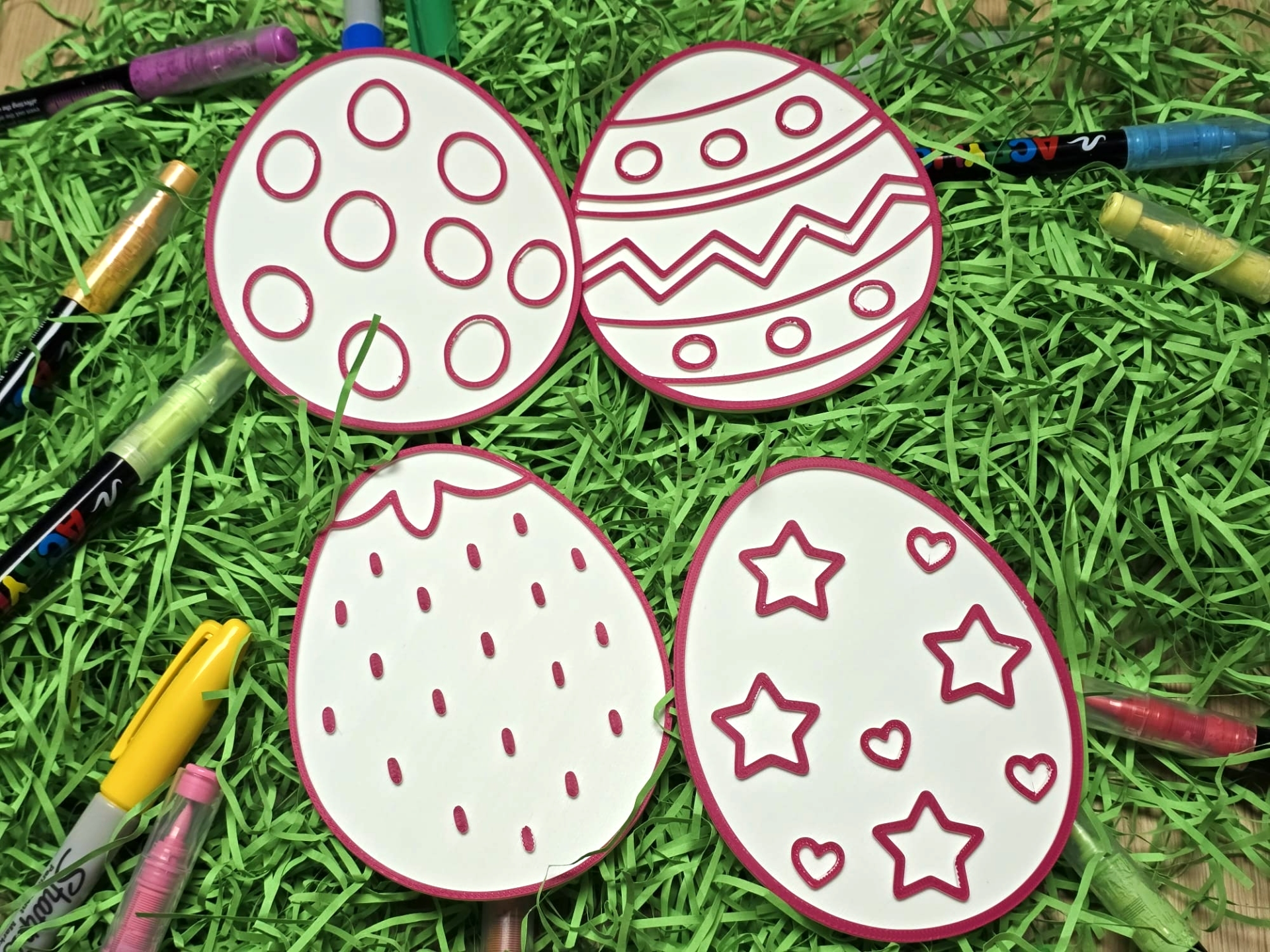 Eggs Coloring Easter Ostern Craft Pack 2