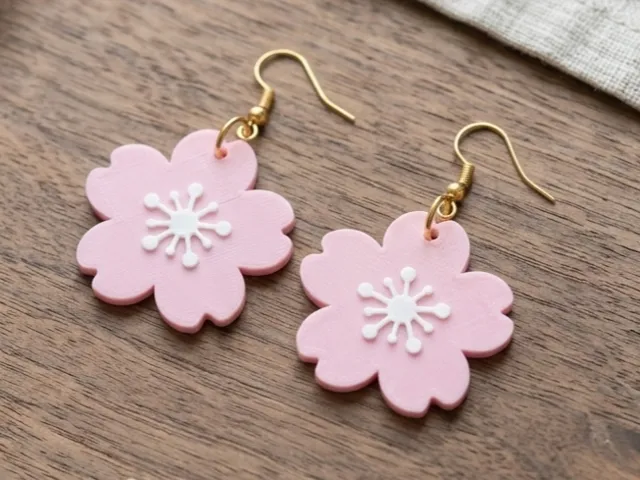 Pendientes elegantes con diseño de flor de cerezo