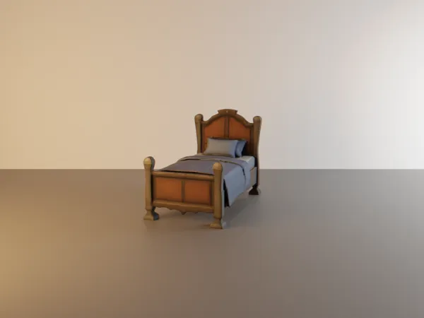 Petit lit en bois - décor de table pour jeu de rôle