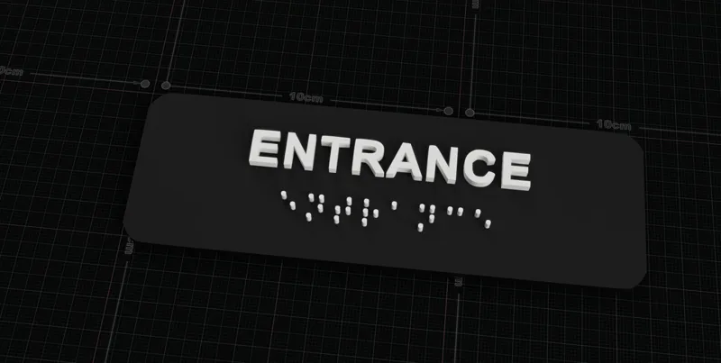 Entrance Sign with Braille