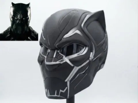 Pieza para disfraz o exhibición: BLACK PANTHER HELMET — referencia de MakerWorld