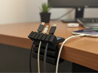 Auto-Supported Modular Desk Edge Cable Organizer