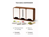 Tea Bag Dispenser 3 Compartment Organizer Fuzzy Skin