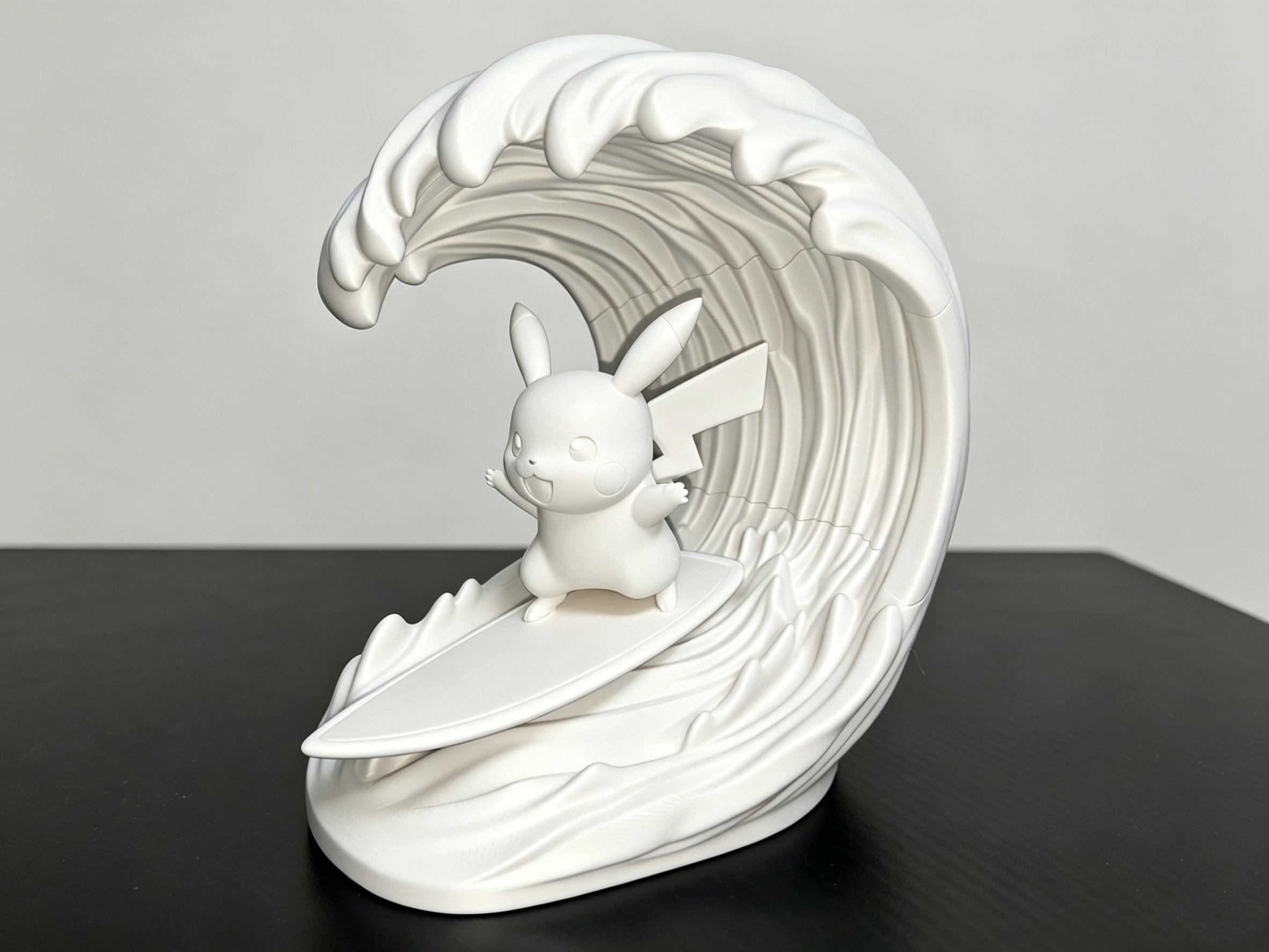 Miniatura 3 do modelo 3D 宝可梦冲浪皮卡丘手办摆件 带海浪底座 无需AMS拆件打印