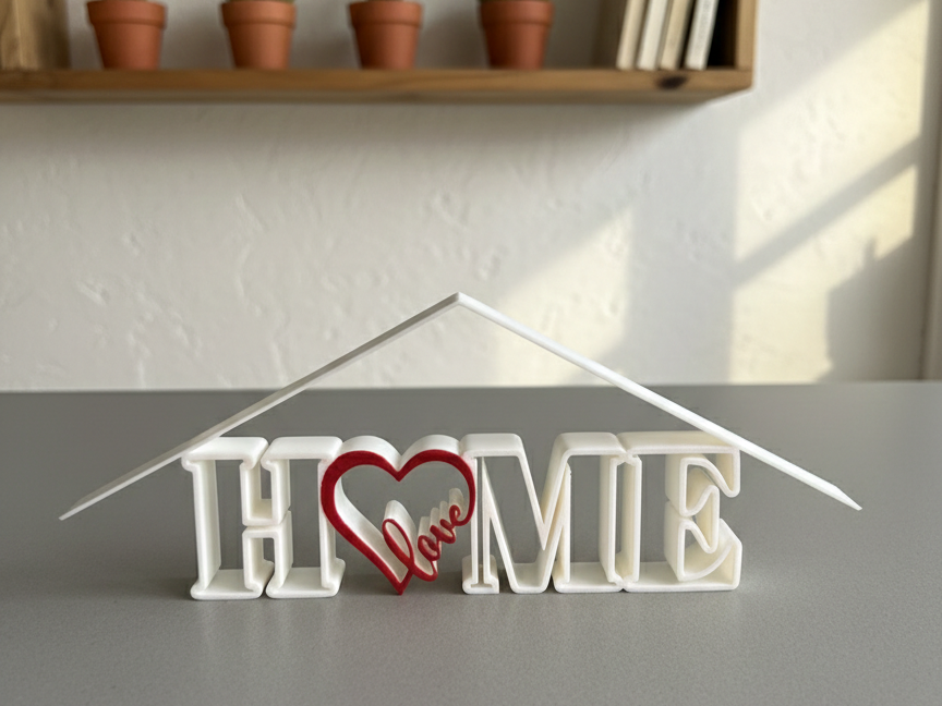 Modern "HOME" Heart Sign -Minimalist Desktop Decor