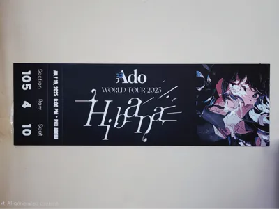Ado Hibana World Tour 2025 Replica Ticket Phoenix