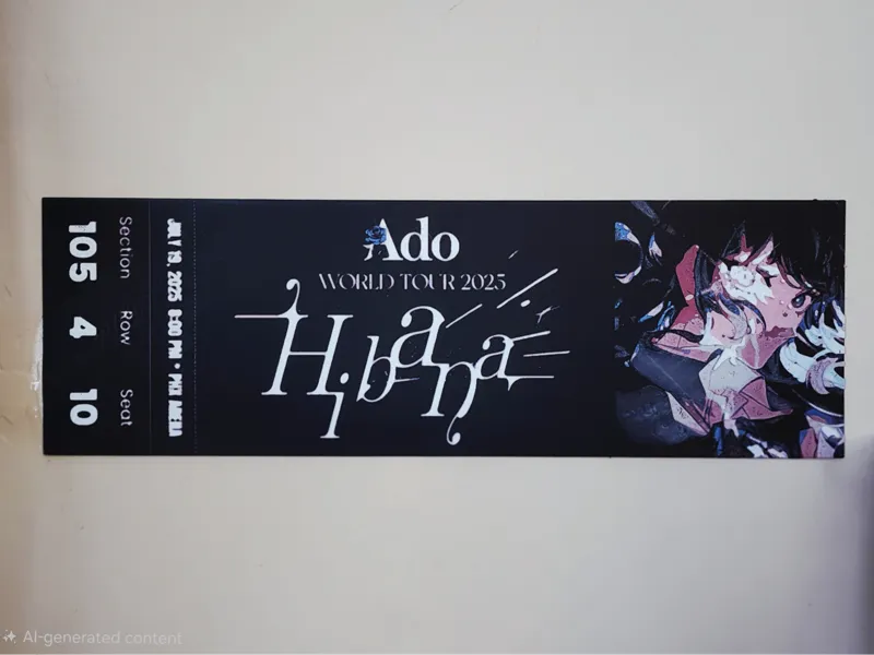 Ado Hibana World Tour 2025 Replica Ticket Phoenix
