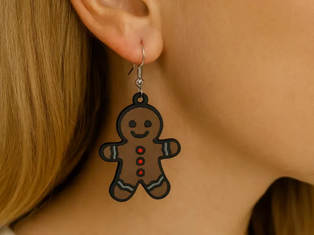 Christmas Gingerbread Man Earrings