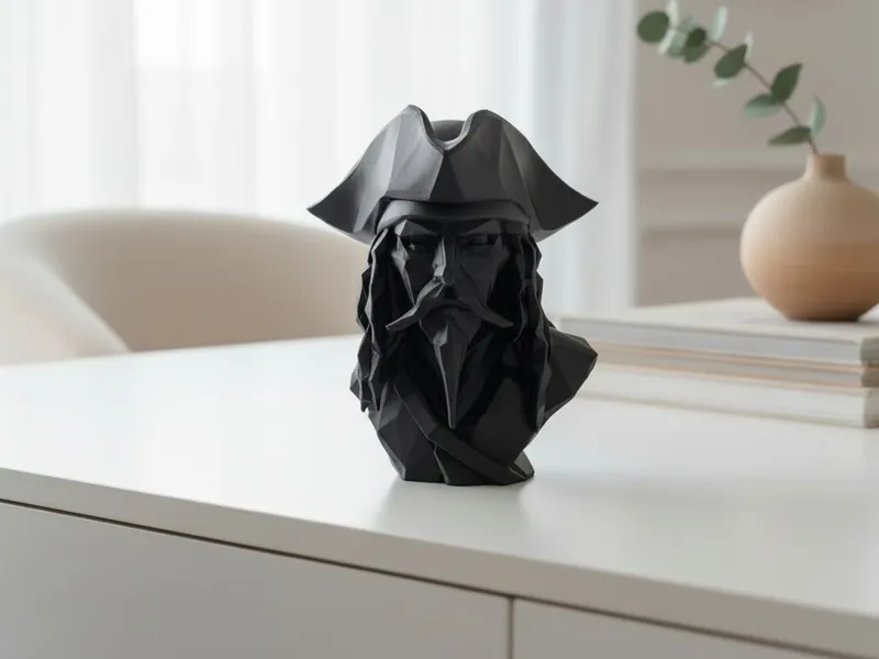 Low Poly Caribbean Pirate Bust