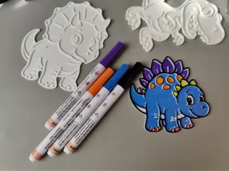 Dinosaur - Themed Colouring Set - 4 dinos