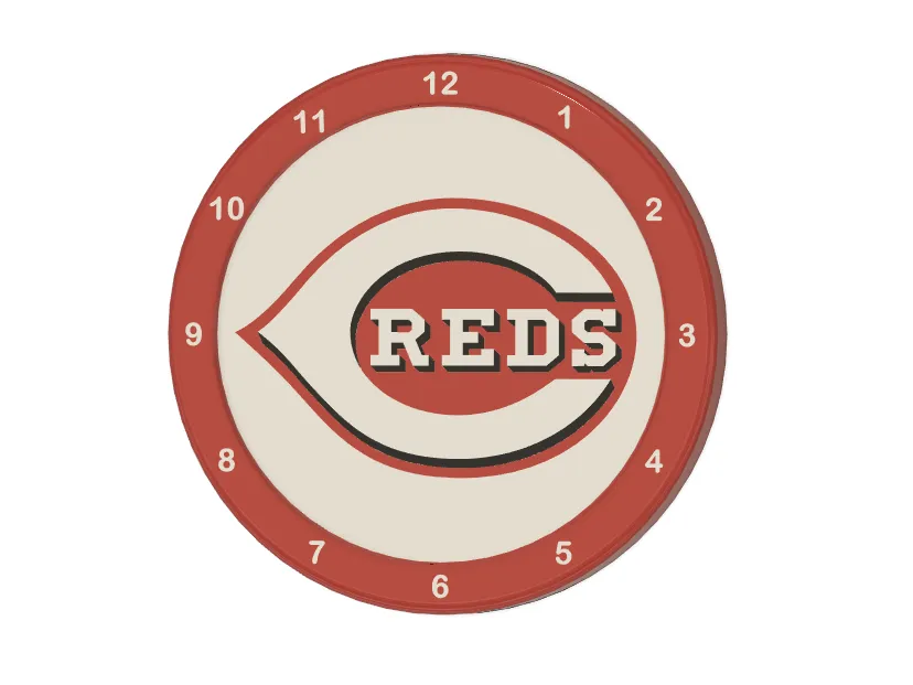 Cincinnati Reds Sox Clock Face - Free 3D Print Model - MakerWorld