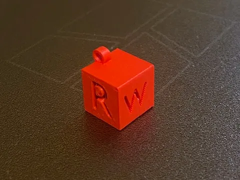 Simple Keychain Letter R+W