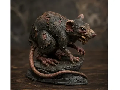 DnD Rat on Rock Terrain