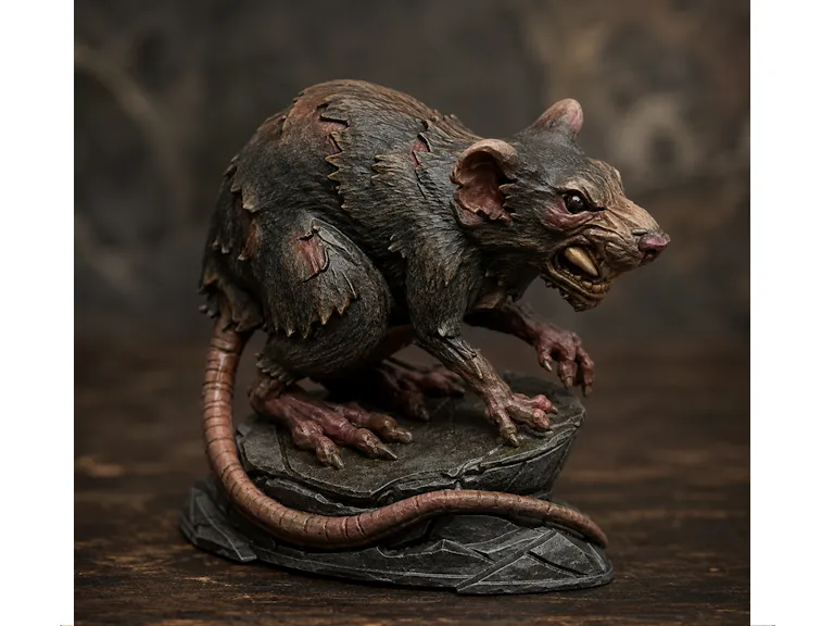 DnD Rat on Rock Terrain