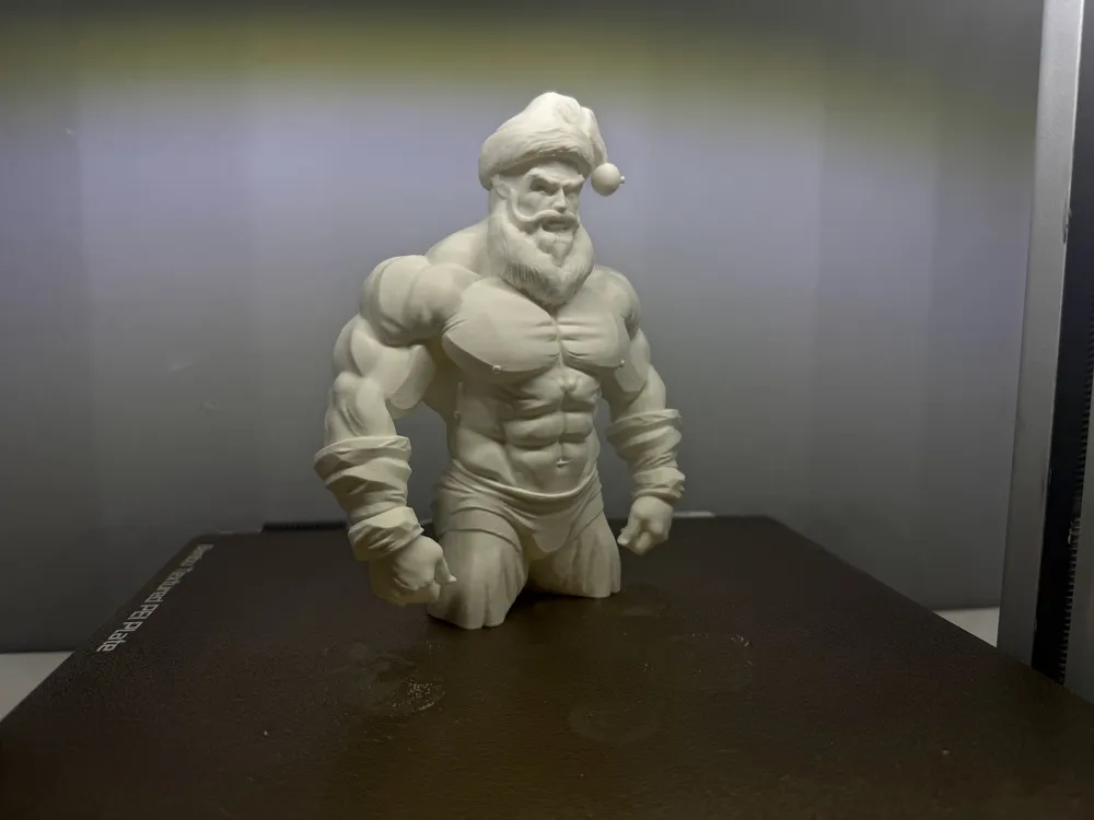 Muscular Christmas Santa Figure - Free 3D Print Model - MakerWorld
