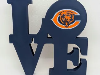 Chicago Bears Love Park Sign - LOVE Statue