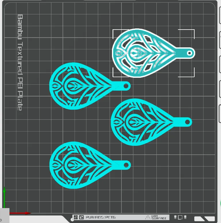 Tribal Teardrop Earring view 3