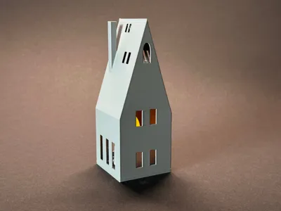LED Candle House - peaked roof