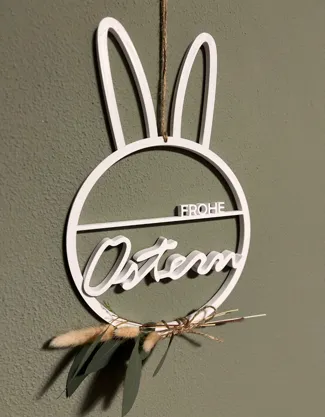 Frohe Ostern Deko mit Hasenohr