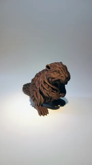 Modelo para impresión 3D: Wurzelbiber "Flussknabberer" verflochtenes Holz — vista de referencia 3