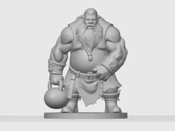 Figurine de nain à la kettlebell