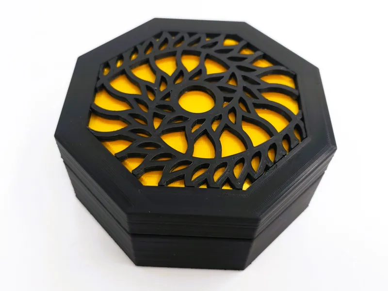 Small Hex Spiral Jewelry Box with magnet lid