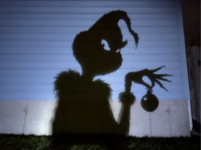 The Grinch with Ornament - Christmas Shadow Caster