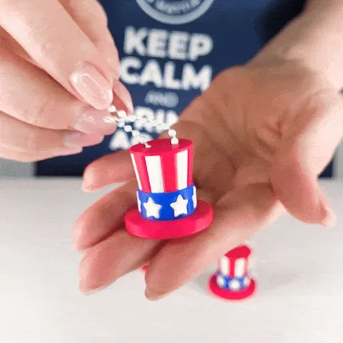 USA Uncle Sam Hat Keychain Earrings – 4th of July view 4