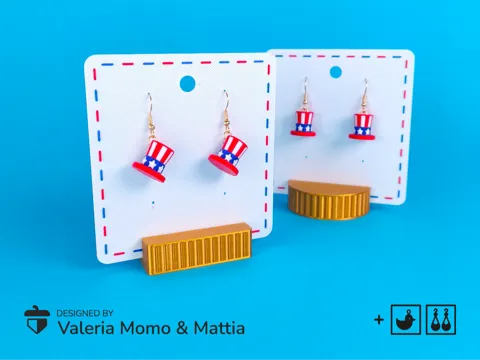 USA Uncle Sam Hat Keychain Earrings – 4th of July