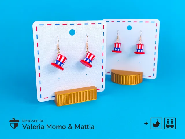 USA Uncle Sam Hat Keychain Earrings – 4th of July