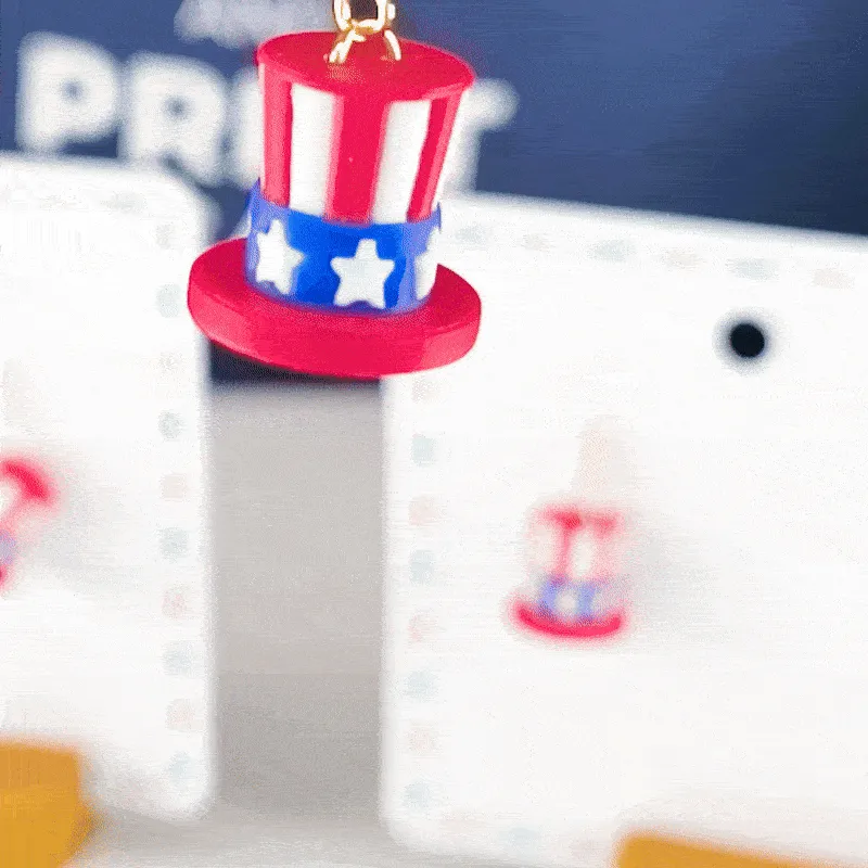 USA Uncle Sam Hat Keychain Earrings – 4th of July view 3