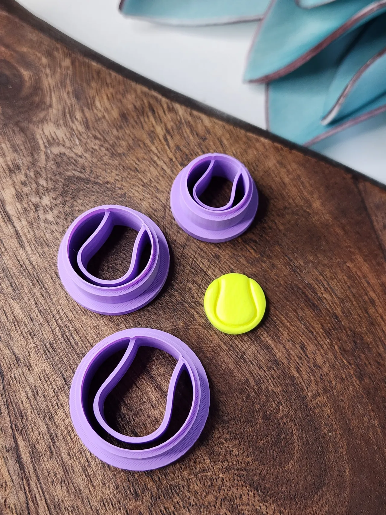 Tennis bal earring cutter view 2