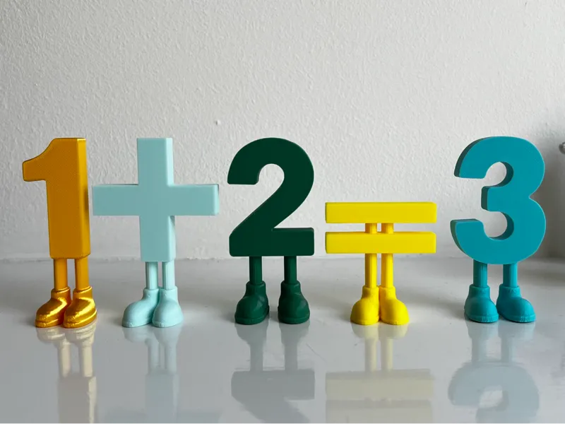 Math symbols with legs
