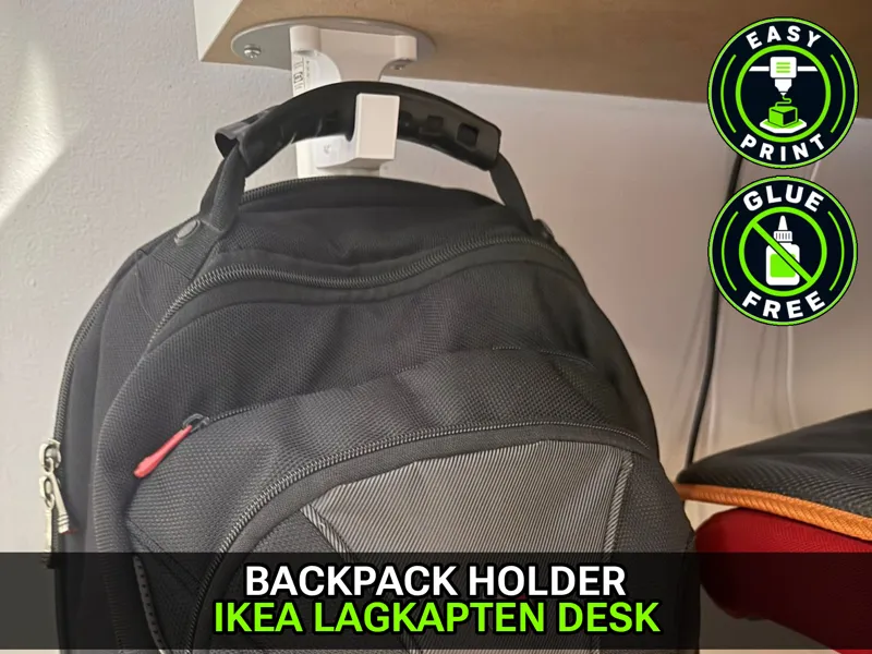 Backpack Holder for IKEA LAGKAPTEN Desk