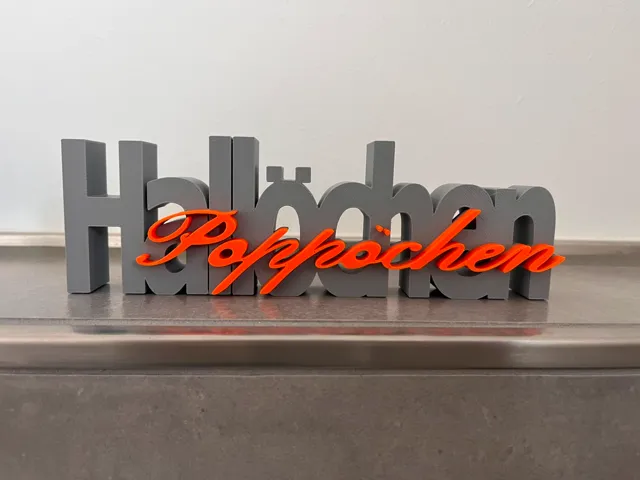 Hallöchen Poppochen – Zweifarbiges Schild | Deko
