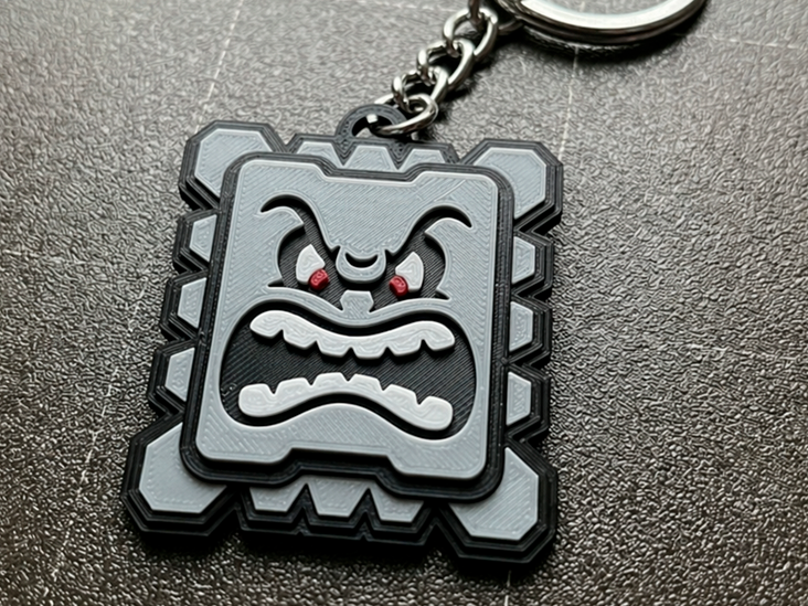 Thwomp Keychain Super Mario Bros