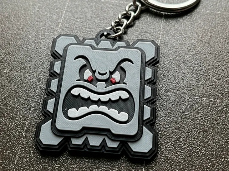 Thwomp Keychain Super Mario Bros