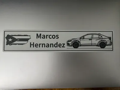 Puerto Rico Flag and 2023 WRX Nameplate