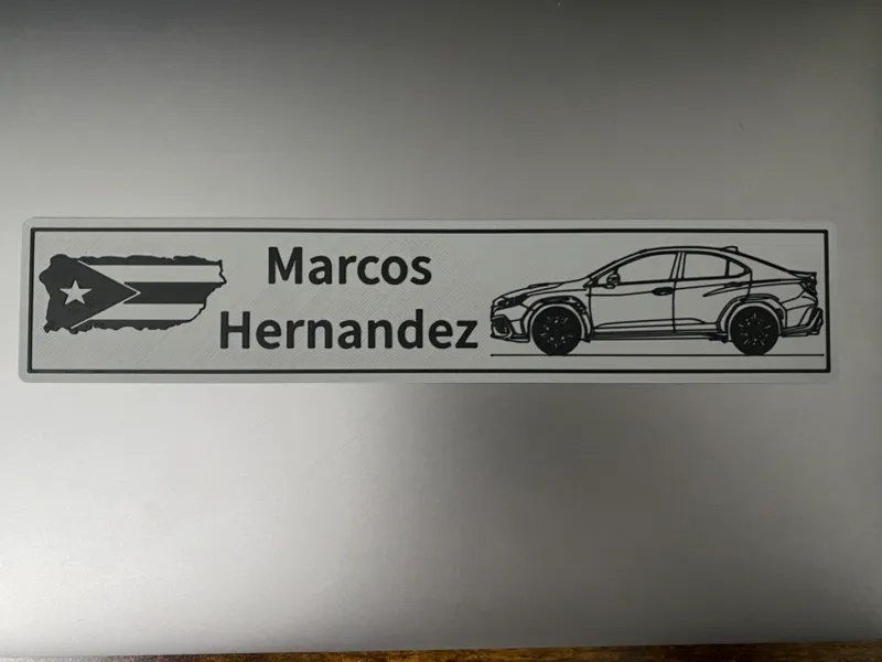 Puerto Rico Flag and 2023 WRX Nameplate
