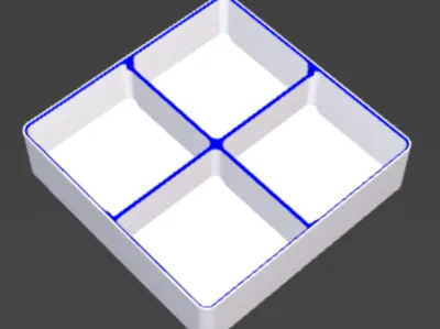 Simple configurable Gridfinity bin with dividers