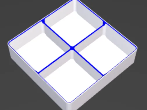 Simple configurable Gridfinity bin with dividers