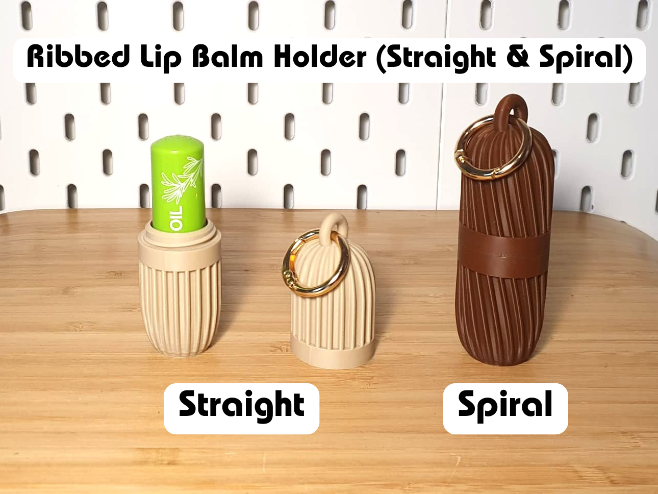 Ribbed Lip Balm Holder (Straight & Spiral)