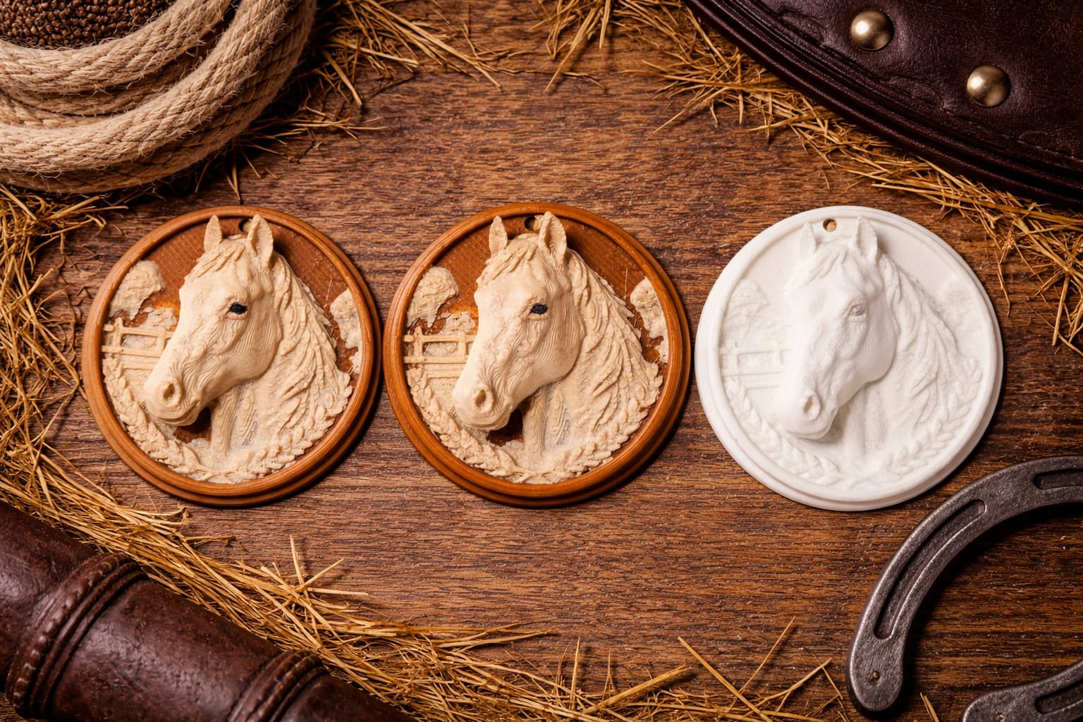 Miniatura 1 do modelo 3D Horse 3D Relief Keychain Pendant
