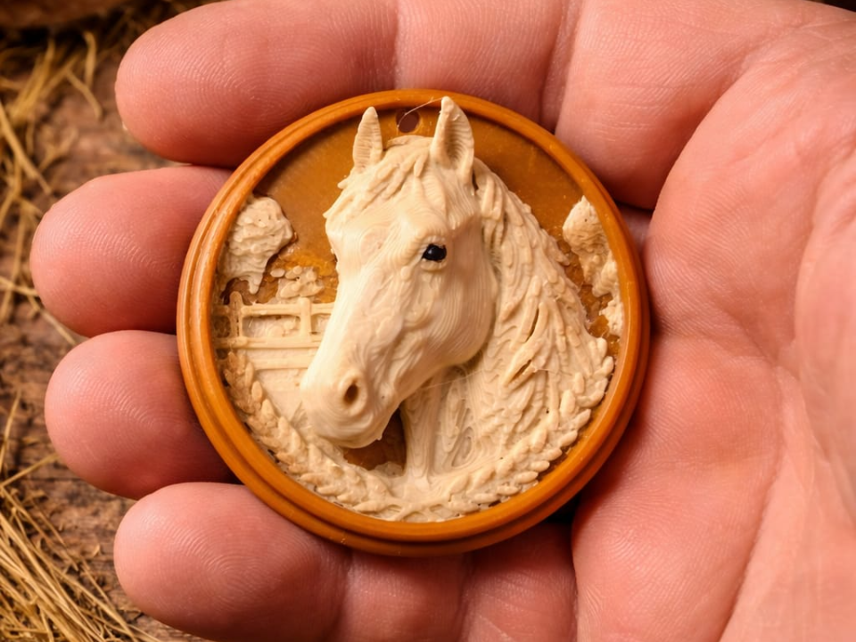 Horse 3D Relief Keychain Pendant