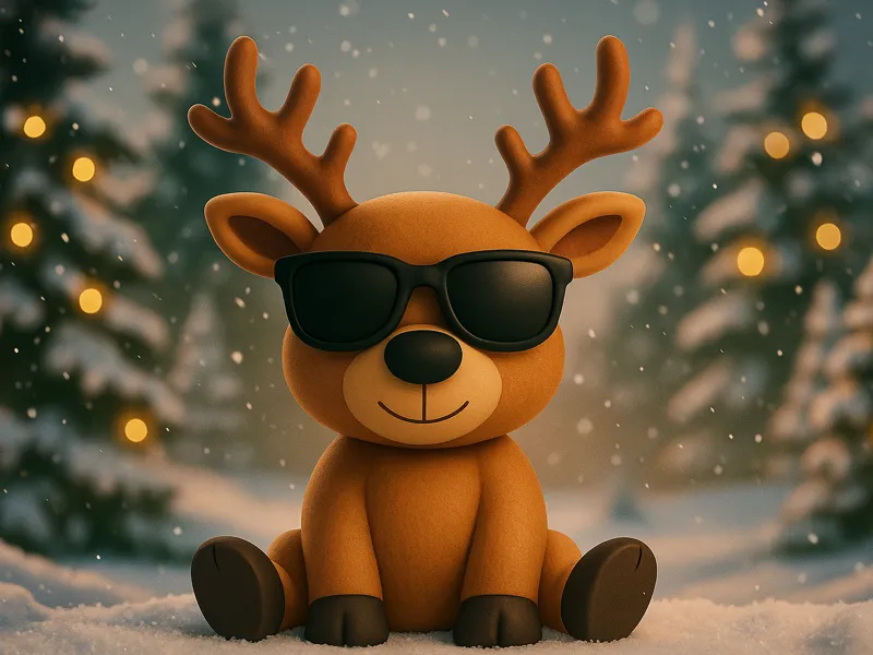 3D Funny  Christmas Reindeer
