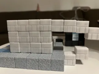Quarzblock Minecraft (20x20mm) mit 8 Kammern