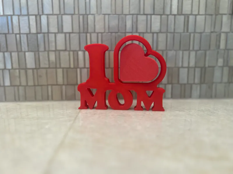I ♡ Mom/Dad Sign with Spinning Heart 