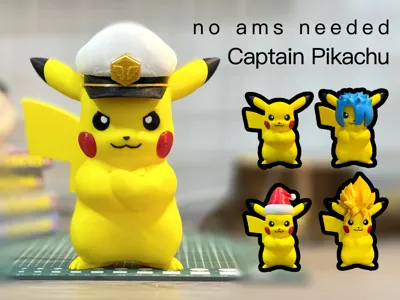 Pokemon Horizon Captain Pikachu Christmas Pikachu no AMS multi-part assembly model